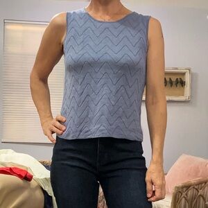 Talbots collection vintage silk patterned sleeveless sweater top size medium